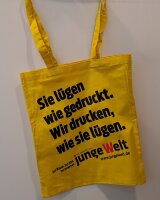 jW-Baumwollbeutel (gelb), Sie lügen wie gedruckt...