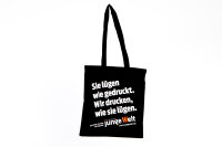 jW-Baumwollbeutel (schwarz), Sie lügen wie gedruckt...